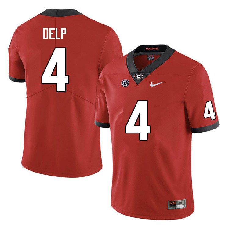 Men #4 Oscar Delp Georgia Bulldogs College Football Jerseys Sale-Red Anniversary - Click Image to Close